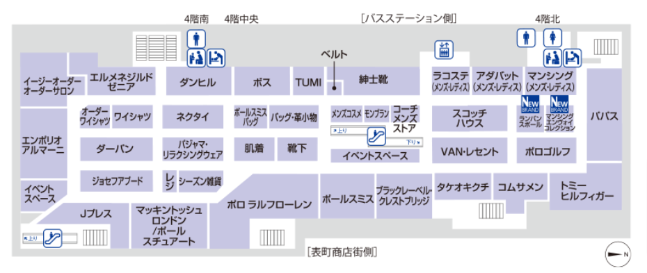 天満屋岡山本店　4Fフロアマップ